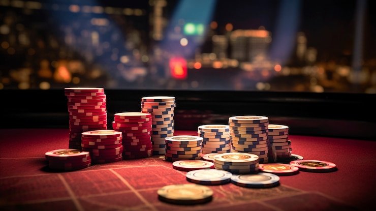 Permainan meja seperti blackjack dan roulette di ruang permainan kasino virtual